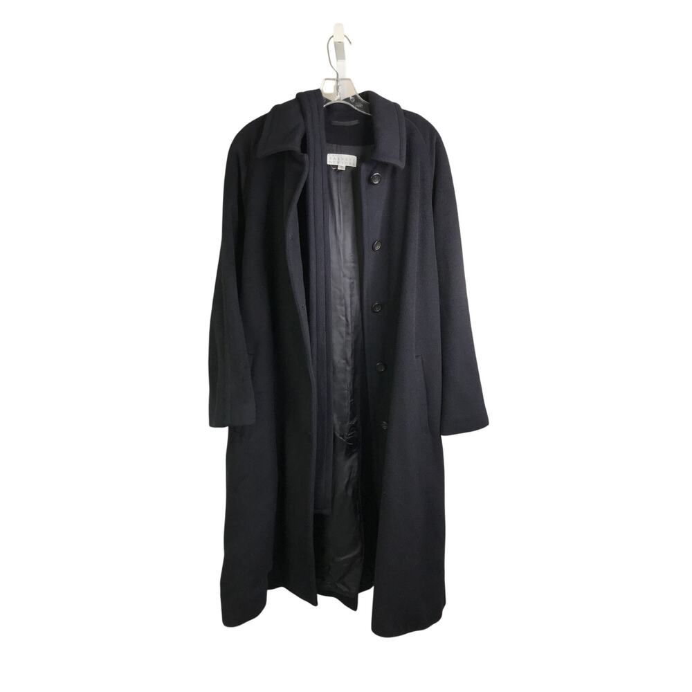 Barneys New York Coat Womens Size‎ 12 Dark Blue/Black Belted Waist 100% Cashmere